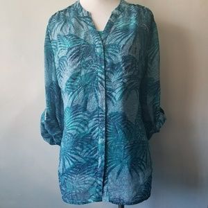 🌹Covington Palm tree/Hawaiian Blouse🌹